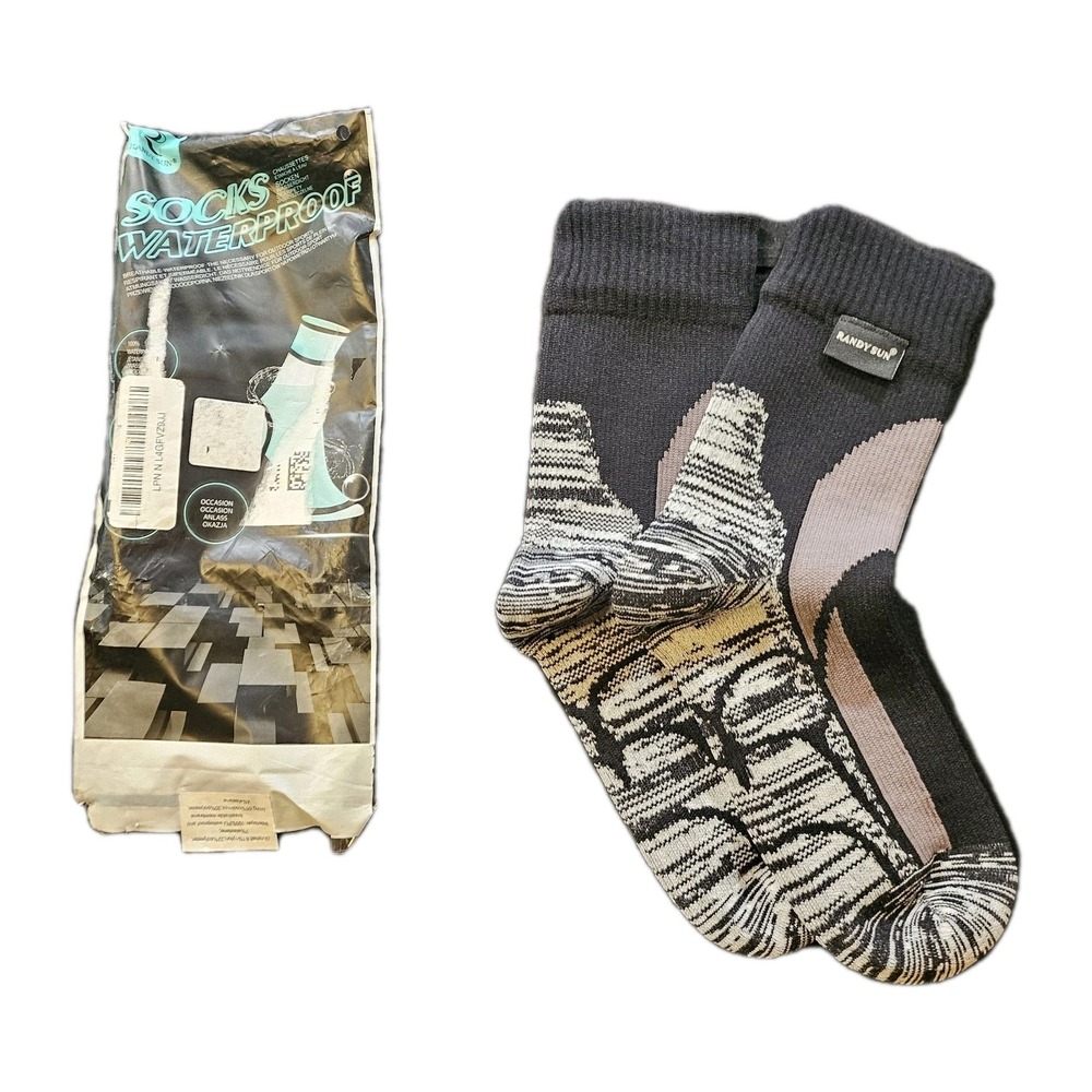 Randy Sun WaterProof Womens Crew Socks Black/Gray SZ XS Casual,Outdoors,Hiking